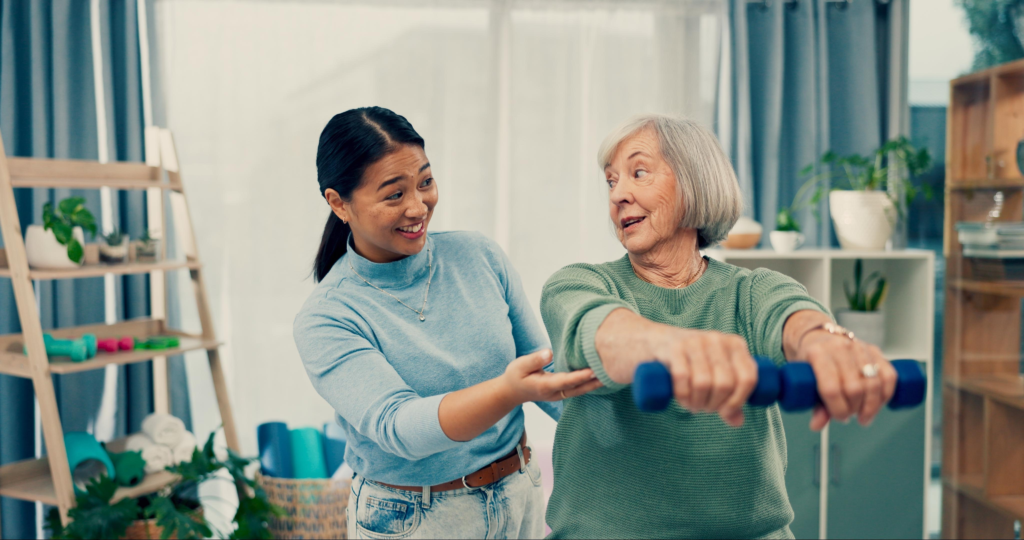 Senior care physiotherapy and caregiver with old 2024 03 22 19 35 45 utc