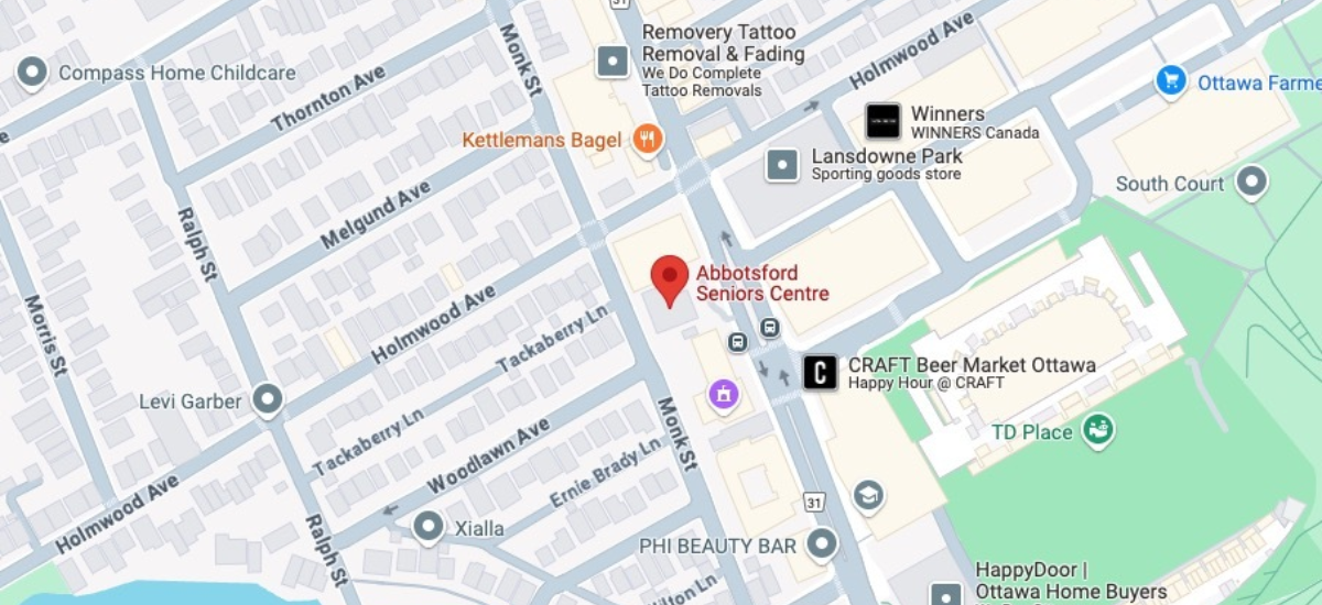 Map to Glebe Center Community Programs