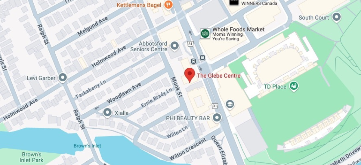 Map to the Glebe Center Community Programs