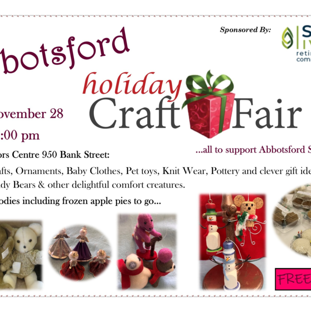 Abbotsford’s Annual Holiday Craft Sale is on Saturday November 28th